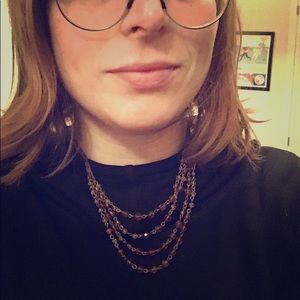 1928 layered glamor beaded necklace copper-shaded